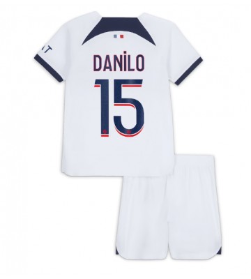 Paris Saint-Germain Danilo Pereira #15 Borta Kläder Barn 2023-24 Kortärmad (+ Korta byxor)